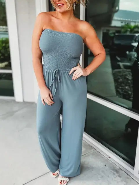 Noire Elegant Strapless Jumpsuit