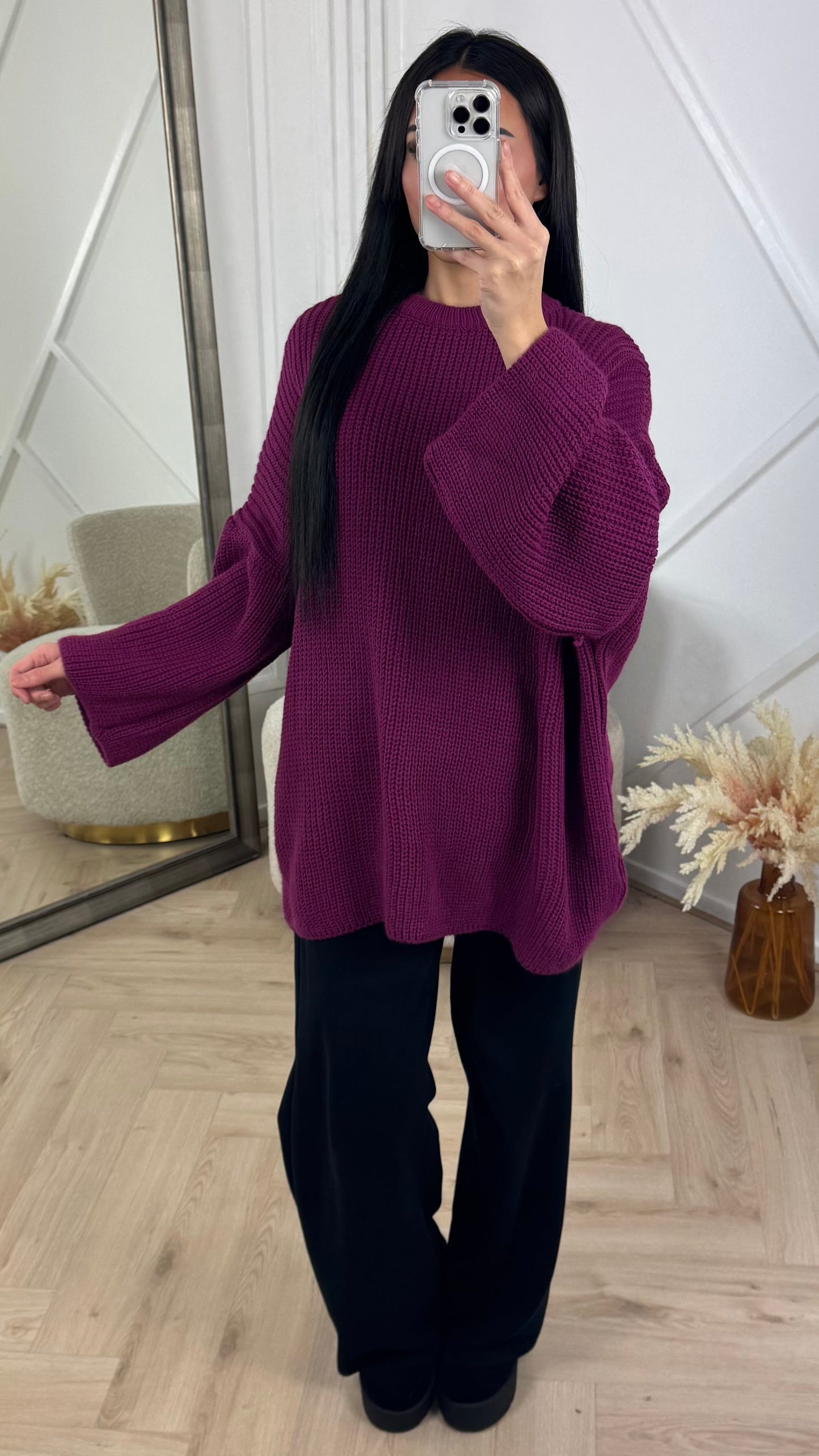 Oversized Gebreide Knit Trui