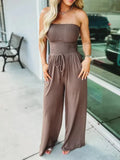 Noire Elegant Strapless Jumpsuit – Solid Color & Comfortable Fit
