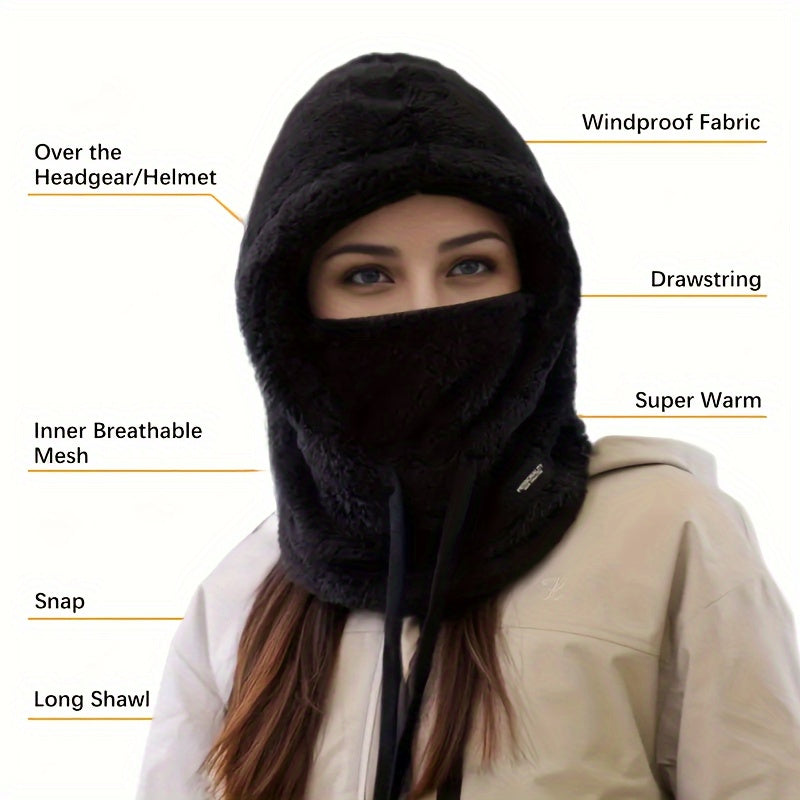 Noire Women’s Winter Fleece Hood Scarf