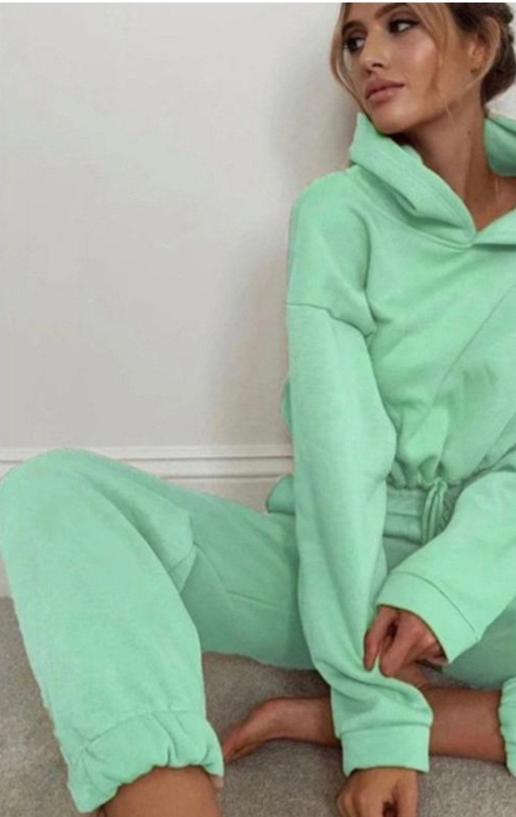 Women’s Two-Piece Lounge Set – Long Sleeve Top & High-Waist Pants