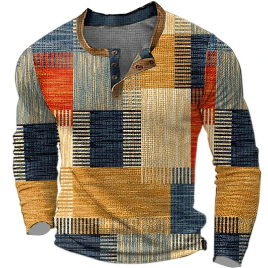 Kleurrijk Heren Shirt Met Lange Mouwen