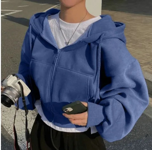 Noire Cozy Hooded Sweatshirt Jacket