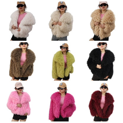 Noire fluffy Faux Fur Jacket