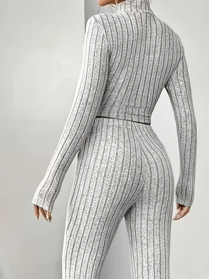 Noire Cozy Striped Lounge Set